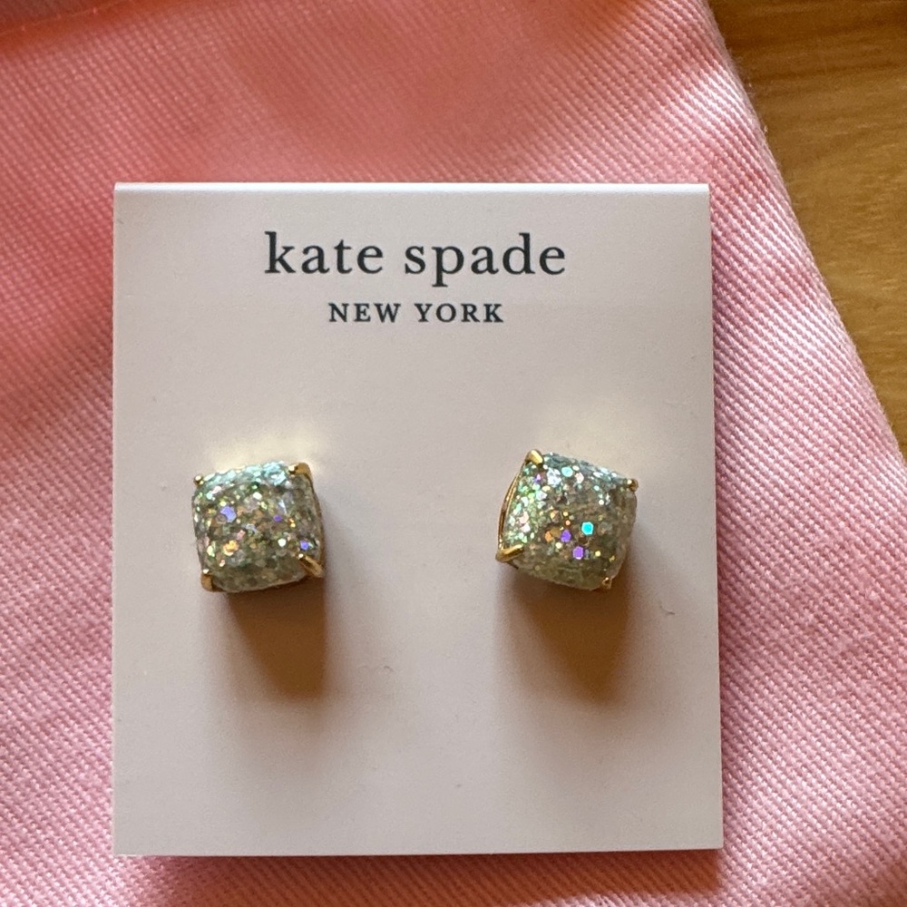 kate spade Sparkling Glitter Earrings - Silver and Gold